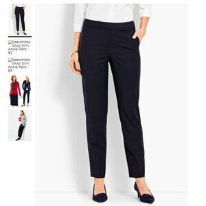 Talbots Seasonless Wool Slim Fit Ankle Pants NWT Black